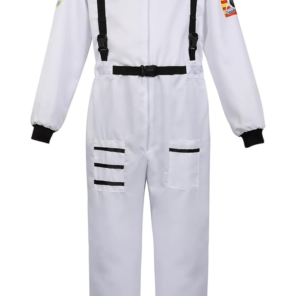 White NASA Uniform Costume Jumpsuit